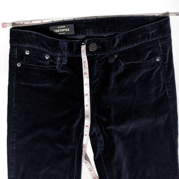 J. Crew Toothpick Velvet Jeans Navy - Picture 8 of 9